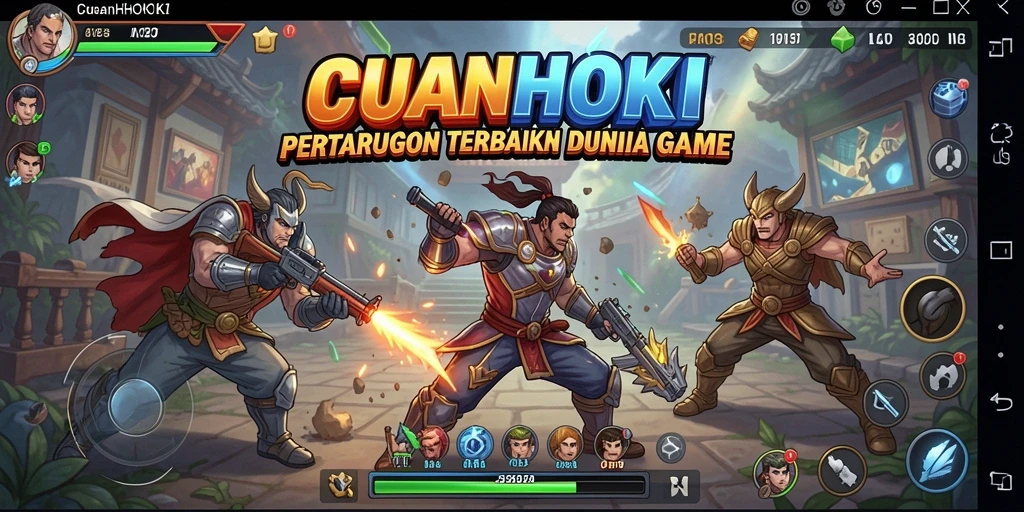Tampilan dinamis dari gameplay CUANHOKI dalam pertarungan.