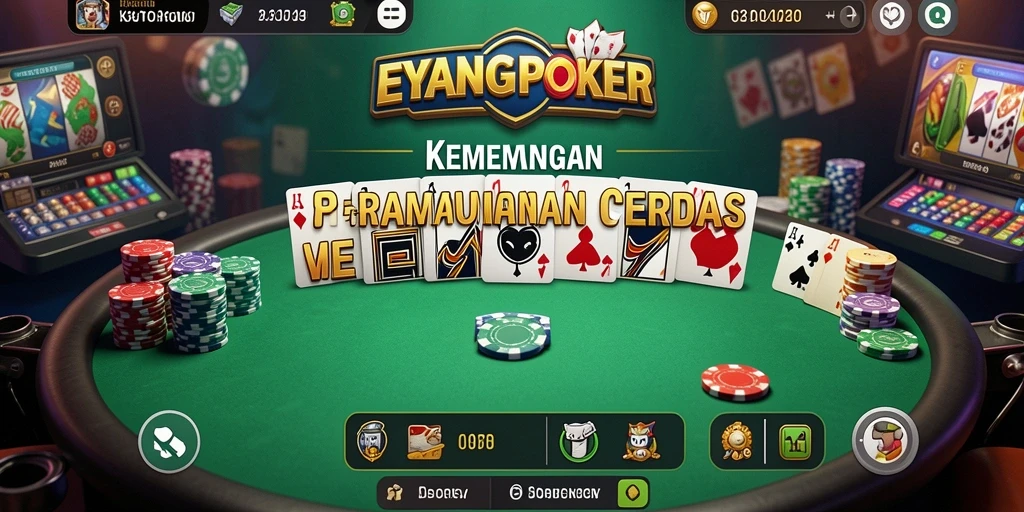 Gameplay EYANGPOKER dengan pertempuran strategi yang mendebarkan.