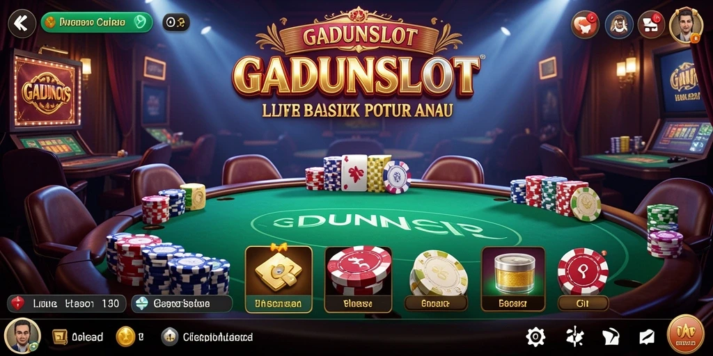 Screenshot GADUNSLOT menampilkan dealer langsung dan permainan yang menarik.