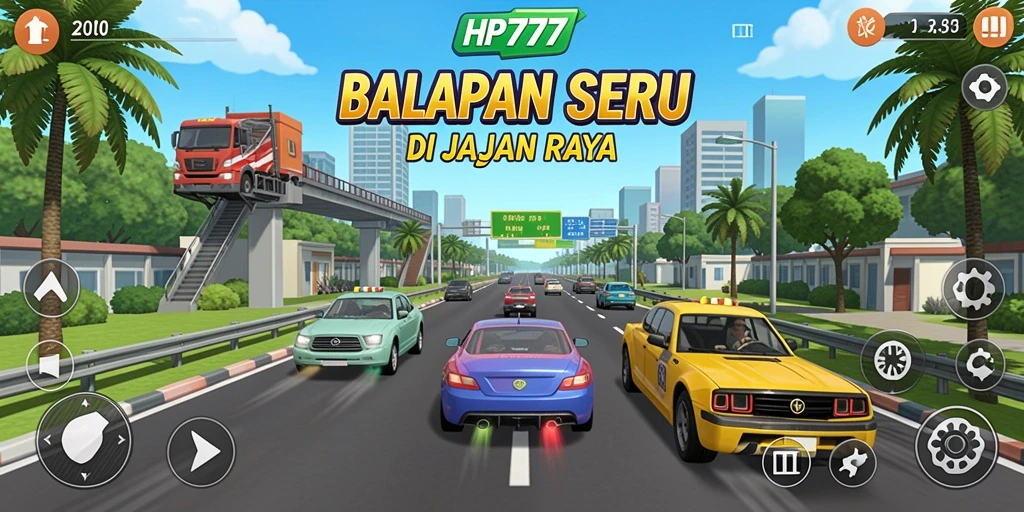 Tampilan menarik dari gameplay HP777 dengan aksi balapan seru.