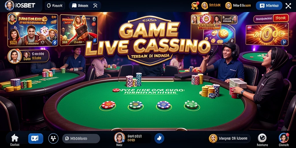 Menampilkan dealer live dalam permainan kasino yang mendebarkan.