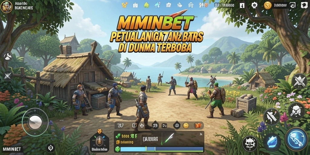 Tampilan gameplay MIMINBET yang penuh aksi di dunia terbuka.