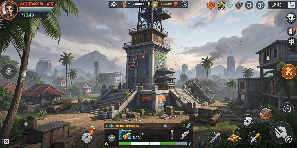 Tampilan gameplay menara pertahanan yang intens dan strategis.