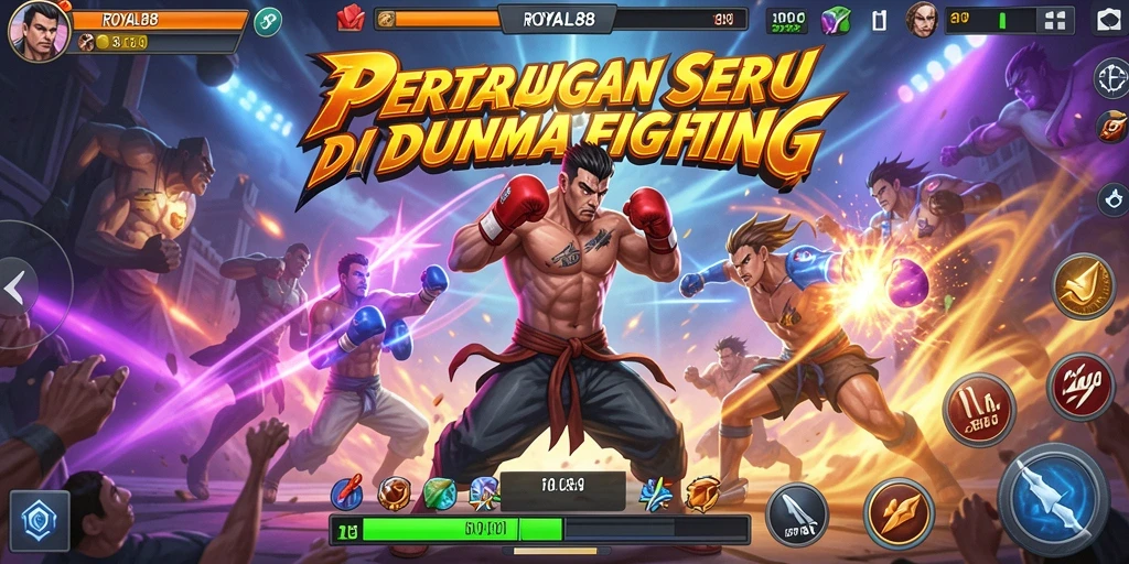 Tampilan gameplay yang mendebarkan di ROYAL88, aksi pertarungan seru.