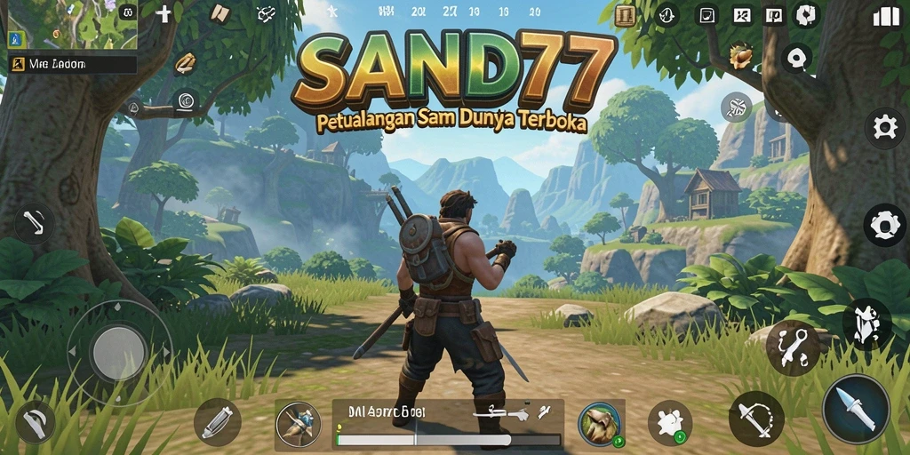 Tampilan gameplay SAND77 yang menakjubkan dalam dunia terbuka.