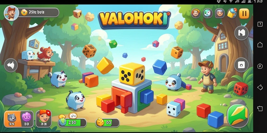 Screenshot VALOHOKI menampilkan gameplay seru penuh warna dan teka-teki menarik.